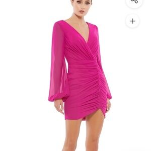 Ieena for Mac Duggal Elegant Pink Ruched Dress 26655